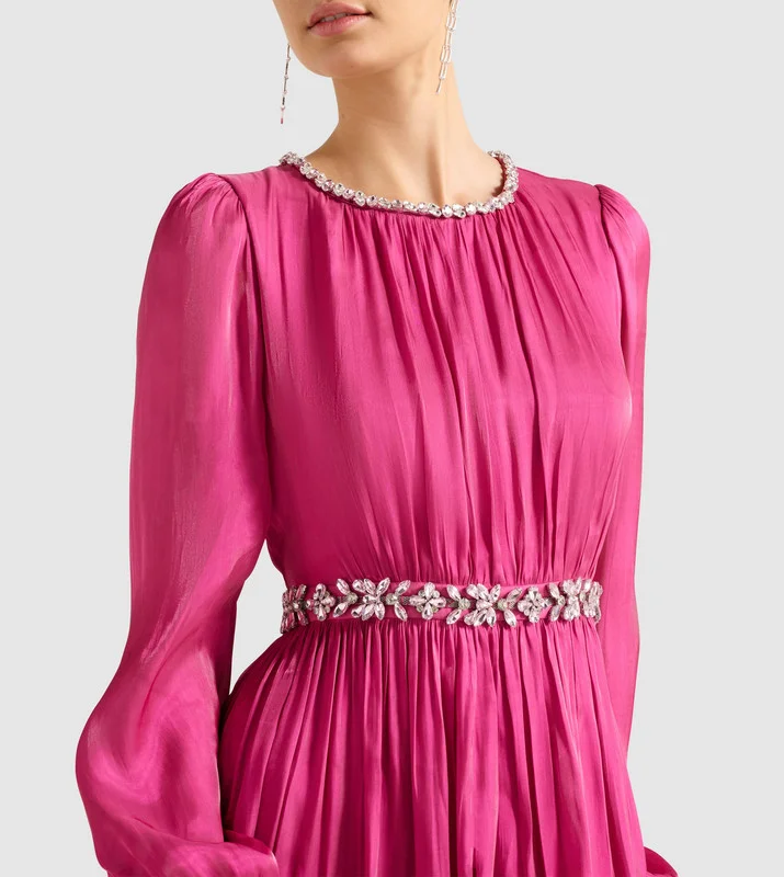 Forever New  ELVIA Metallic Belted Maxi Dress for Women | Best Price UAE